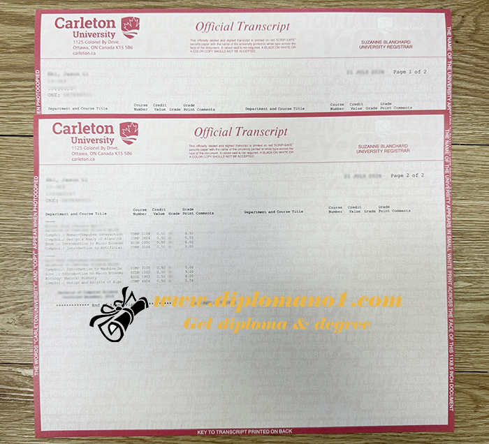 Carleton University transcript