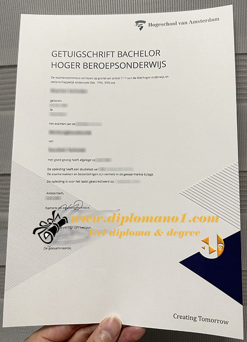 Hogeschool van Amsterdam diploma