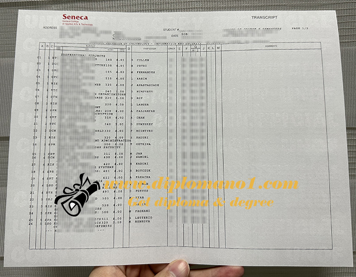 Seneca College transcript