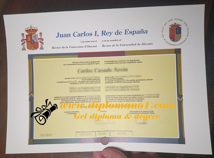 Universidad de Alicante diploma